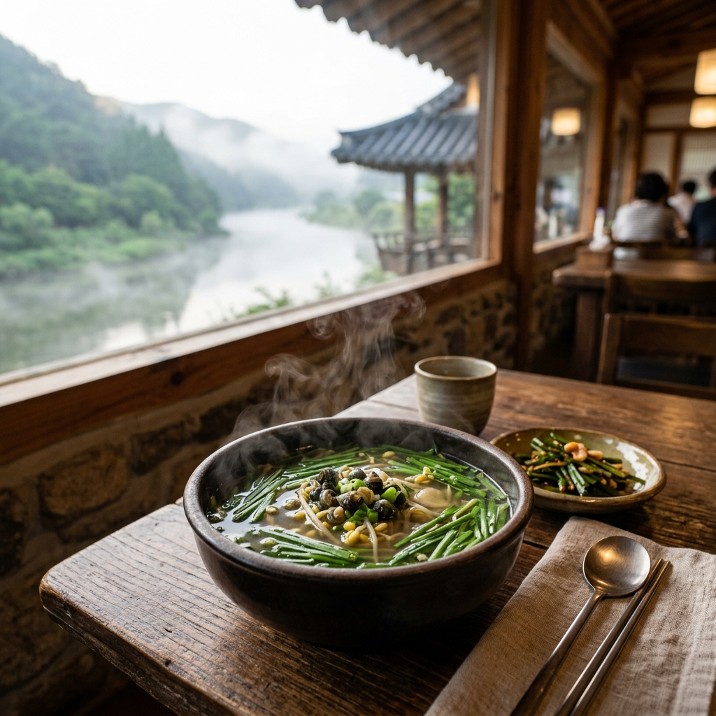 SBS 생방송 투데이 소개 보성 자족식당 다슬기 효능 분석